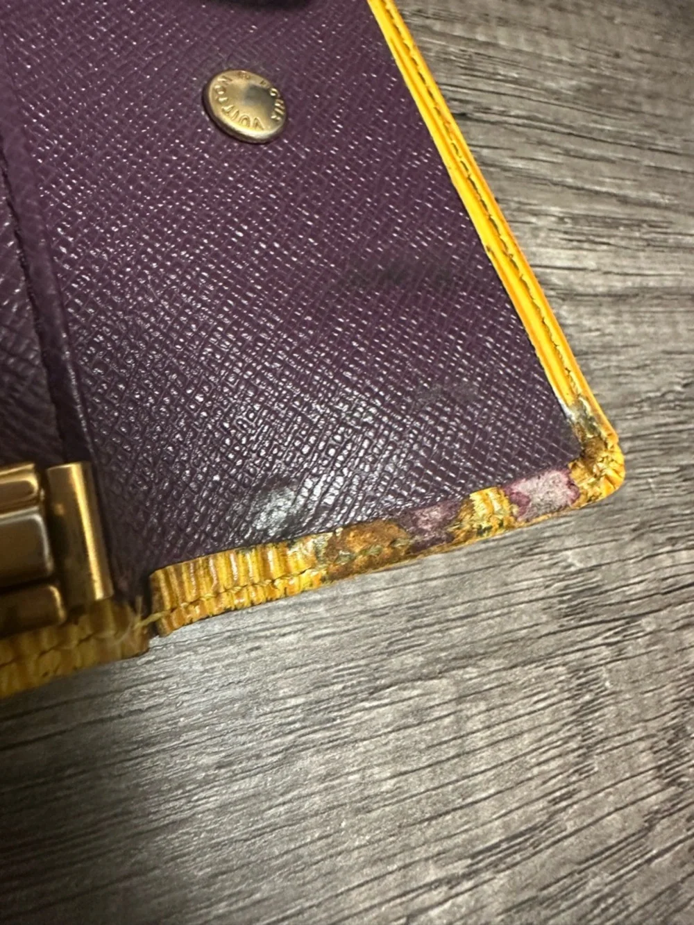 Louis Vuitton Yellow Epi wallet key holder